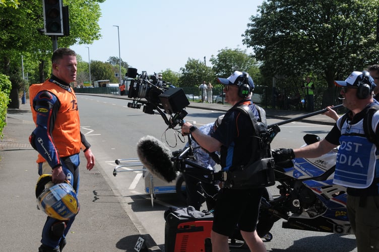 Channing Tatum, filming at Glencrutchery Road on Monday morning (Photo: John Watterson)
