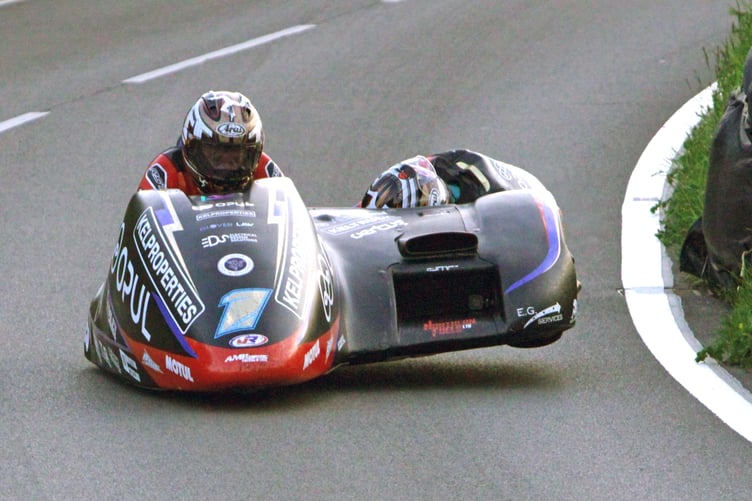 Ryan and Callum Crowe during Tuesday evening's TT qualifying session (Photo: Mike Hammonds)