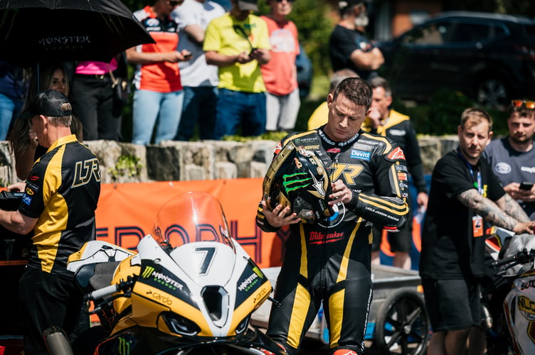 Channing Tatum on the Isle of Man TT start line (Photo: Joe Ricciardi/RICCIARDI MEDIA)