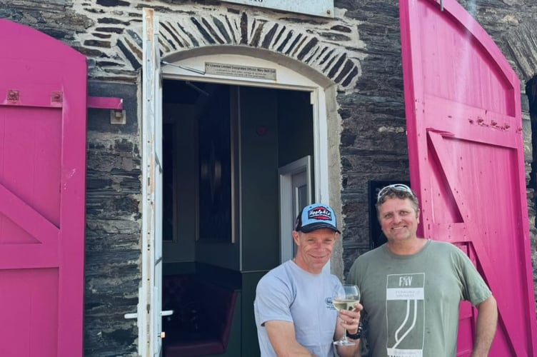 14-time TT Sidecar winner Ben Birchall pictured with Foraging Vintners owner Ian Swindells
