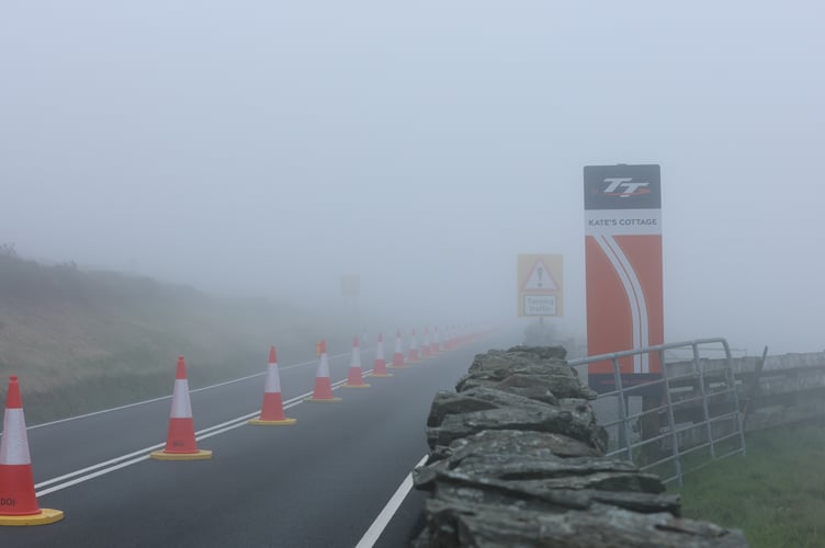 Mist and low cloud has been lingering on the higher parts of the Mountain Course, while showers are forecast for later in the day (Photo: Callum Staley/CJS Photography)