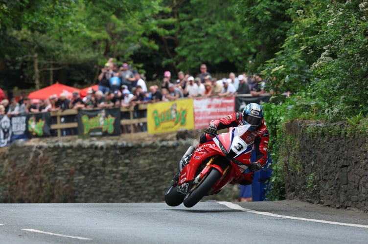 Dean Harrison on his way to victory in Sunday's Superbike TT (Photo: Callum Staley/CJS Photography)