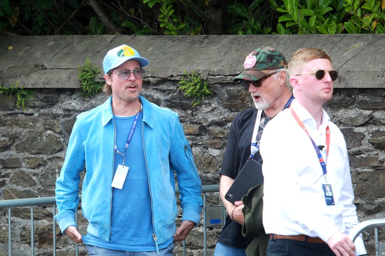 Hollywood megastar Brad Pitt and famous director David Fincher paid a visit to the TT races on Tuesday (Photo: Tom Curphey)