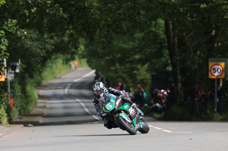 Michael Dunlop on his way to a 36th TT win in Friday afternoon's Sportbike race
