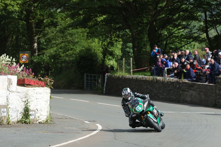 Michael Dunlop rounds Ballacraine on his way to TT victory number 36 