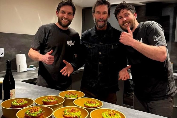 Belfast brothers Aaran and Conor McGrath pictured with Keanu Reeves