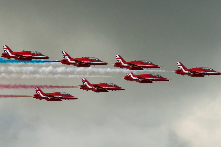 The Red Arrows have been a familiar sight during TT fortnight for many years (Photo: Sue Jones)
