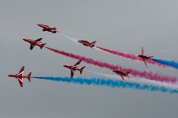 Conditions were kind enough on Thursday evening to allow the Red Arrows to put on a show to remember (Photo: Sue Jones)