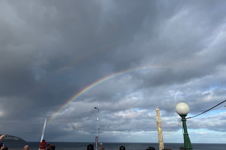 A rainbow appeared, just at the right time!