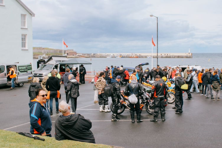 Bikers gathered together to enjoy the festivities