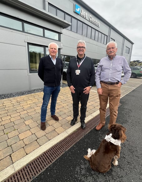 New owners and operators at The Jet Centre - Kelman MD Tony Nicholls, Naljets MD Craig McLeod and Kelman owner Chris Kelly