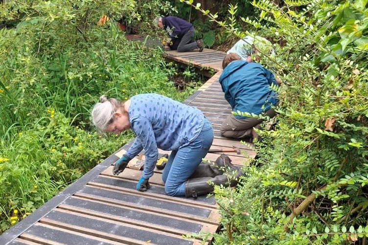The volunteers helped to restore the pathway which runs throughout the area