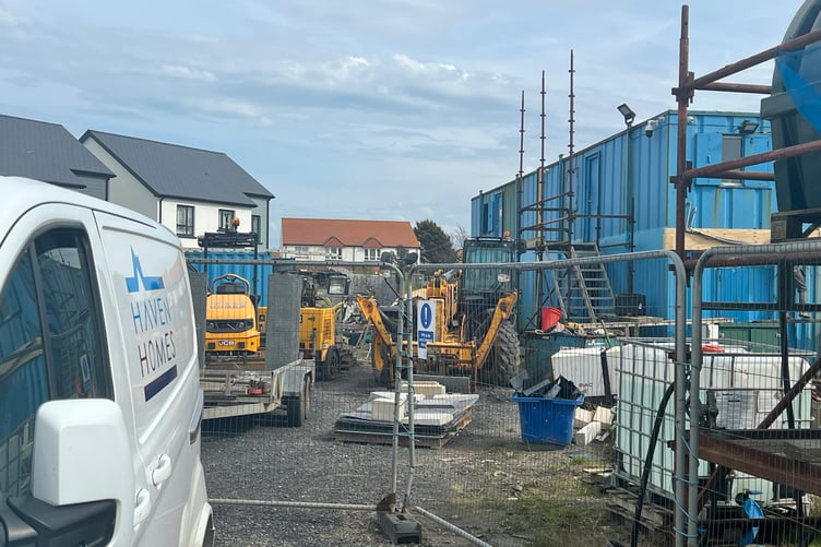 The construction compound at The Meadows development in Castletown