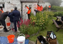 Volunteer community group learn traditional limewashing skills