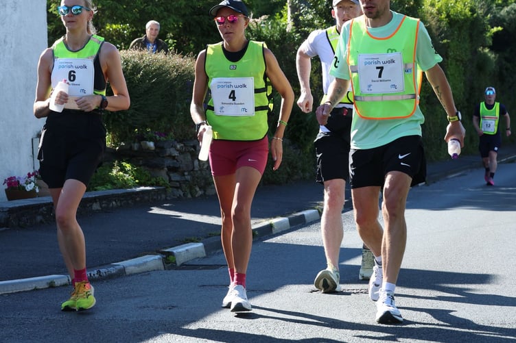Sammy Bowden (No.4) and Lorna Gleave circulated together for most of this year's Parish Walk as they battled it out for the women's honours (Photo: CJS Photography)