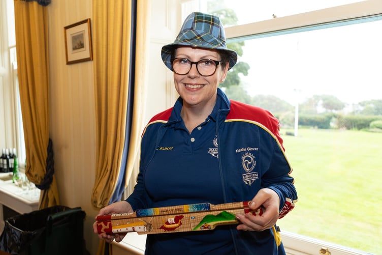 Rachel Glover with the baton
