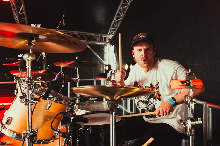 Darren Shields on the drums