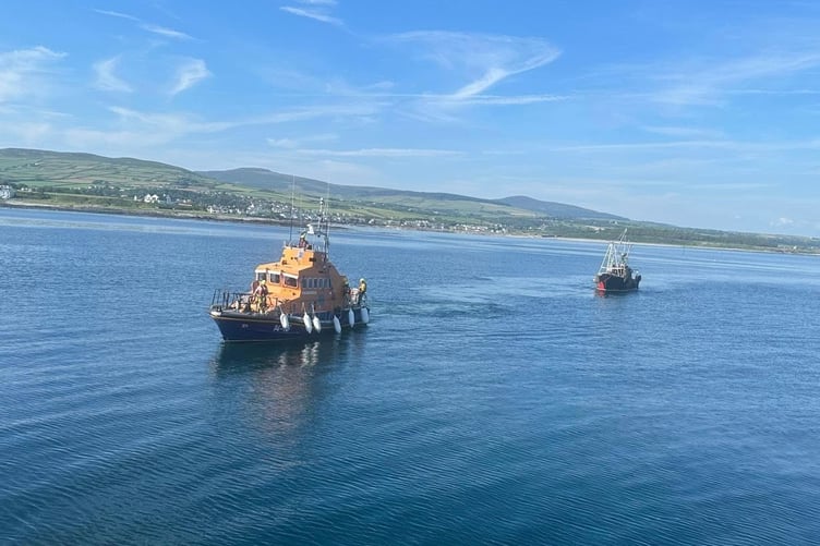 Port St Mary RNLI's all-weather lifeboat, Henry Heys Duckworth, assisting the vessel