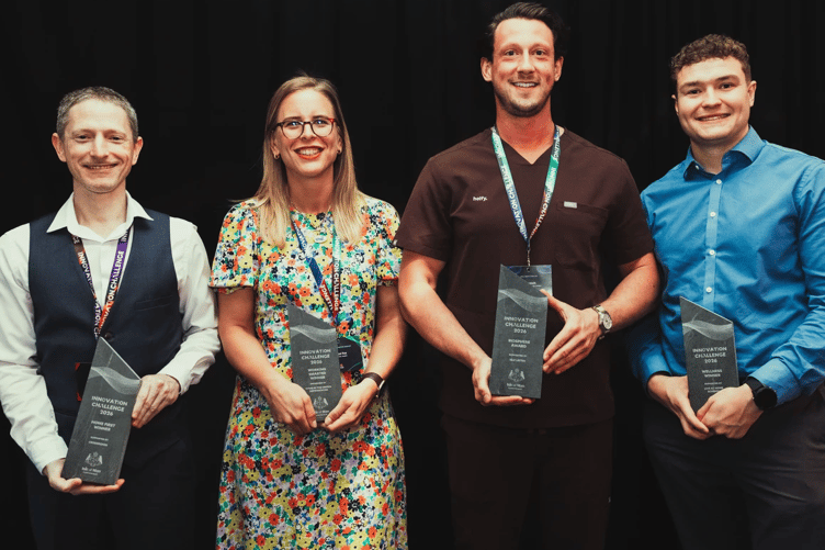The four winners at the Isle of Man Innovation Challenge