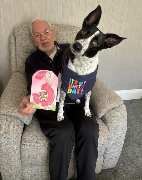 Harry Martland with his companion Tilly