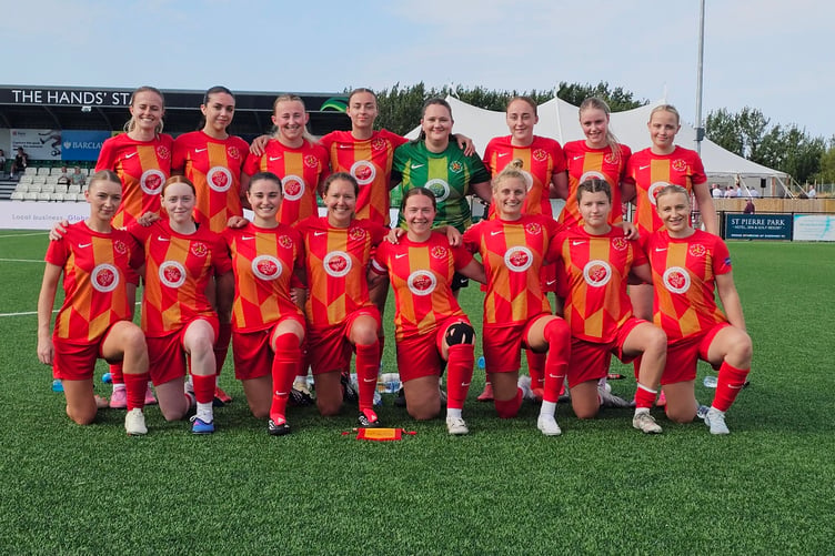 The Isle of Man squad ahead of this evening's Cherry Godfrey Cup final (Photo: Paul Hatton)