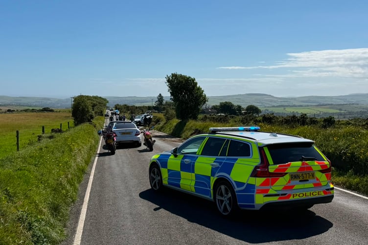 Scene of a crash on the Mountain Road