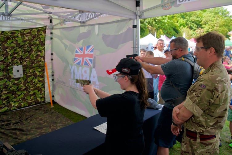 The British Army brought its Air Soft Range to the Villa Marina Gardens