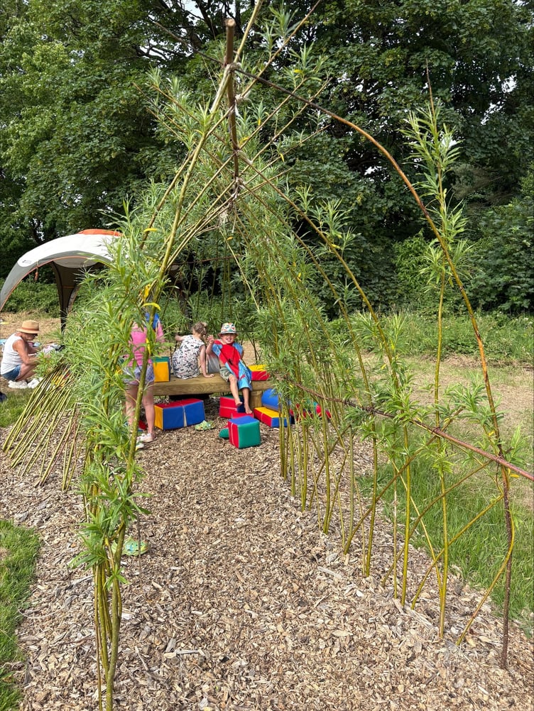 A nature walk-way has been created inside the field