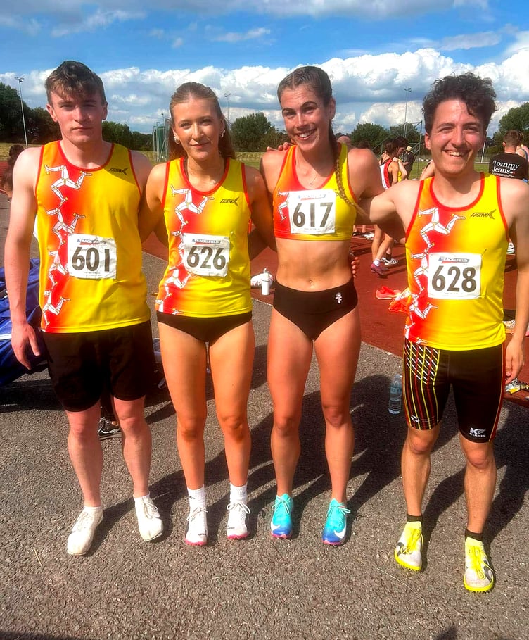 The 4x400 mixed relay team of (left to right) Ben Sinclair, Abi Sinclair, Aimee Christian and Alex Bell that competed in the latest Northern Track and Field League round in Wavertree recently