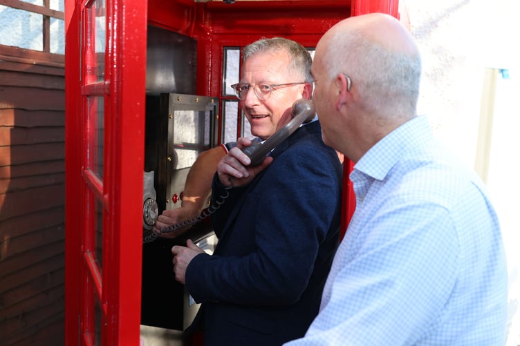 Manx Telecom CEO Gary Lamb tries out the new phone