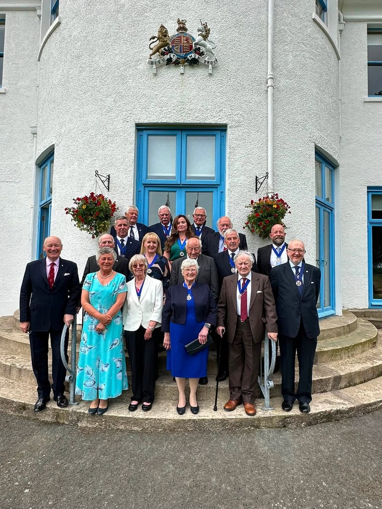 Miss Cannell with fellow Captains of the Parish and the Lieutenant Governor Sir John Lorimer and Lady Lorimer