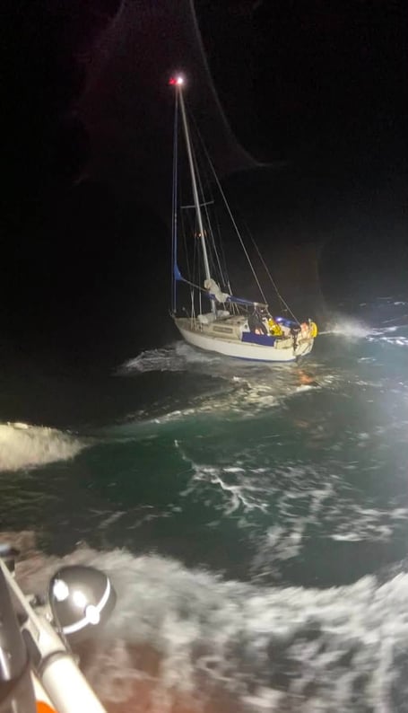 The yacht was safely located with all people on board safely rescued.