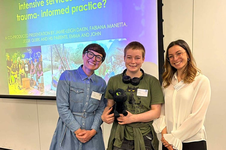Jessie pictured with Jamie-Leigh Dakin (left), Quality Lead at Cygnet Sheffield, and Fabiana Manetta, Positive and Safe Lead at Cygnet Sheffield