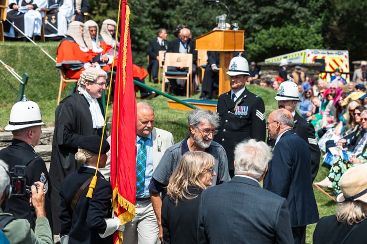 Members of the public present their petitions to Tynwald