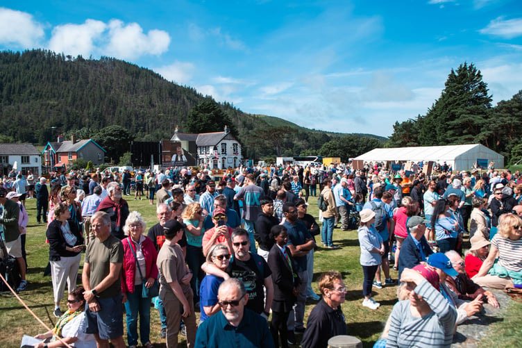 The Tynwakd Day crowd watches on at the procession
