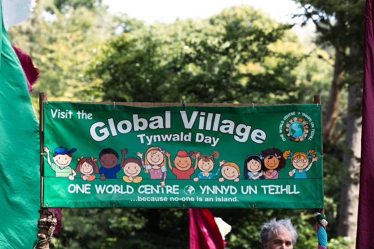 The sign for the Global Village, which was situated behind the Tynwald Fairfield