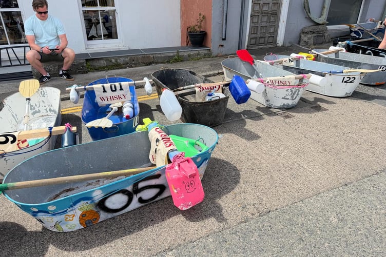 The tin baths were lined up ready to either float...or sink.
