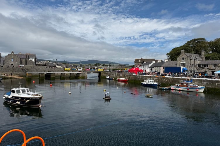The water appeared calm before competitors took to the harbour