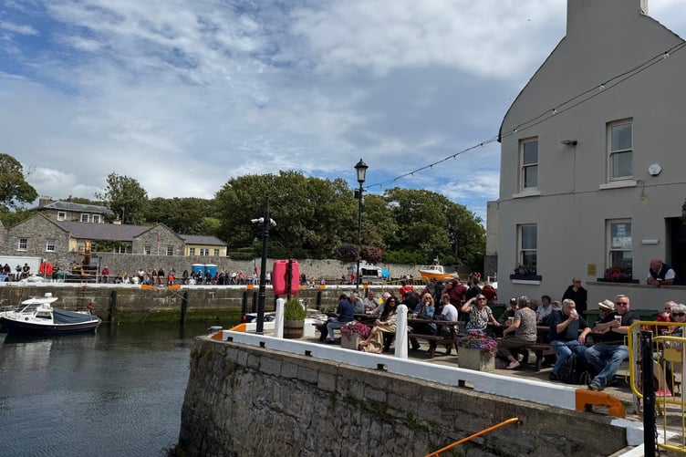 Spectators enjoyed a drink at the Castle Arms