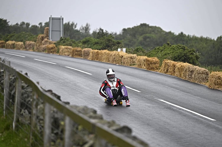 Juan Callister in action on his way to finishing third in the open luge QS class on home roads (Photo: Sean Corlett/Sean's Shots)