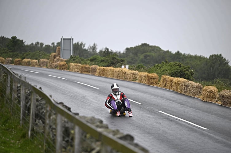 Juan Callister in action on his way to finishing third in the open luge QS class on home roads (Photo: Sean Corlett/Sean's Shots)