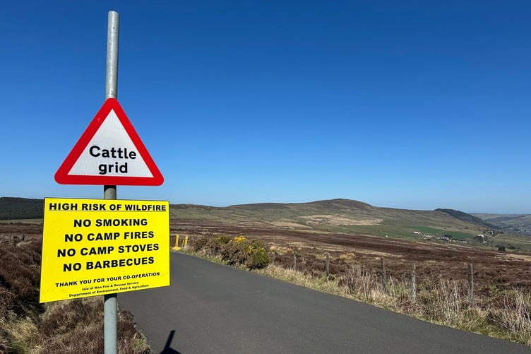 The Isle of Man's countryside is facing a very high wildfire risk, government warn