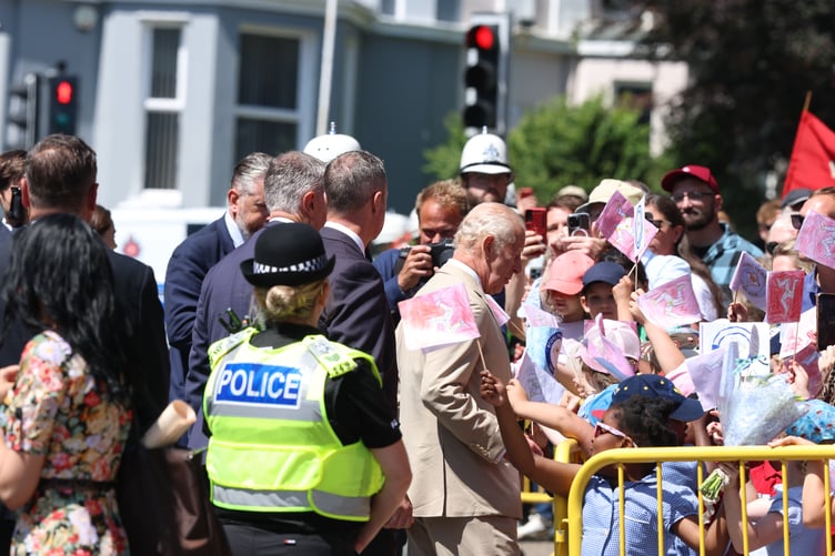 Police presence was high as the King arrived