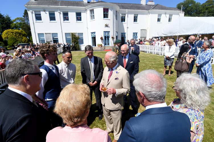 A range of different Manx charity and buisness representatives attended the King's visit to Government House