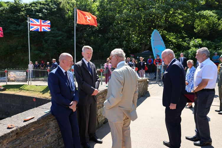 The King spent time meeting members of the Heroes on the Water community during his visit to Port Soderick (Photo: Dave Kneen)