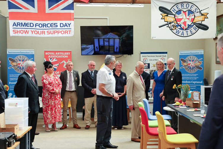 His Majesty met volunteers, veterans and service users during his visit to the Isle of Man charity (Photo: Dave Kneen)