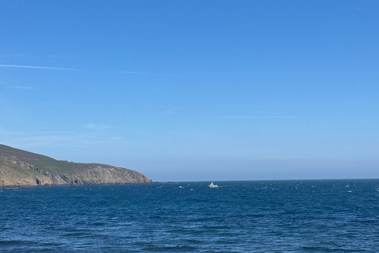 A royal security boat could be seen off the coast of Port Soderick