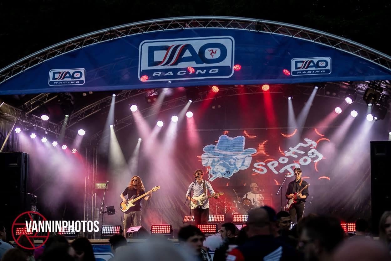 Spotty Dog performing during TT 2026 in Bushy's TT Village 