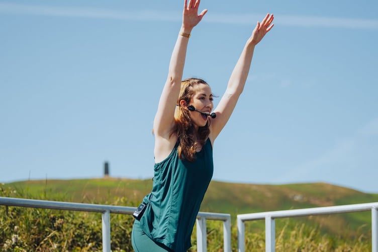 Pilates instructor Hannah Storey led the class