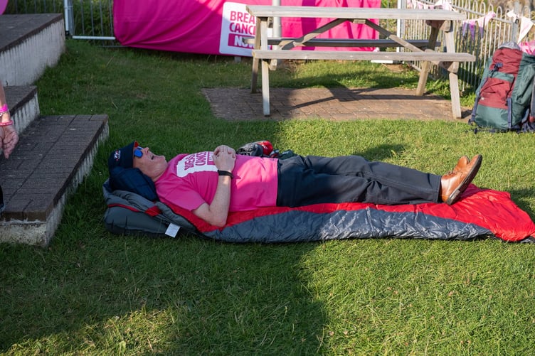 One of the sleepers nestling down early